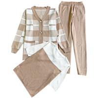 Ensemble deux pièces tricoté pour femme, style européen et américain, nouvelle collection automne 2026, vente en gros