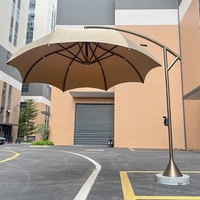 Parasol Cantilever Extérieur Grande Taille en Acier Inoxydable Imperméable Moderne Pliable avec Base en Marbre pour Repas, Plage et Piscine