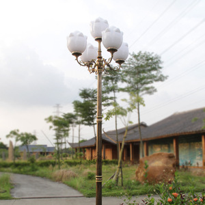 Lampadaire de jardin extérieur en laiton à LED avec abat-jour en verre, lumière blanc chaud 2700K, AC 220V, IP66, détecteur de mouvement, fixation non amovible, garantie 10 ans - Product Image 2