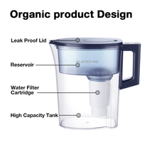 Carafe à eau 7 tasses avec système de filtration multi-étapes pour éliminer le chlore, le calcaire et les métaux lourds sur le comptoir de cuisine domestique