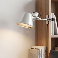 Applique murale à pince chromée avec abat-jour conique, design à double fixation, lampe de lecture pour tête de lit, décoration murale pour salon et chambre