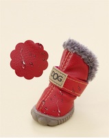 Bottes chaudes imperméables PU pour petit chien, chaussures antidérapantes pour animaux de compagnie, protège-pattes pour l'hiver
