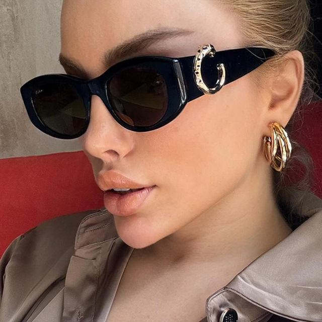 Factory Wholesale Fashion Luxury Designer Style Vintage Cat Eye Sunglasses Retro PC Frame UV400 Custom Logo Unisex Sunglasses