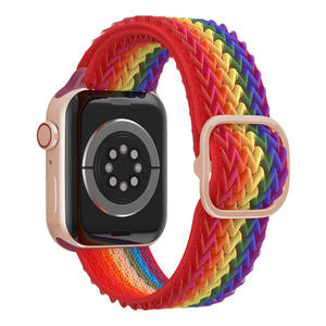 Bracelet de montre tressé en nylon élastique réglable pour Apple Watch Series S1-9 40MM 44MM 49MM Ultra - Product Image 4