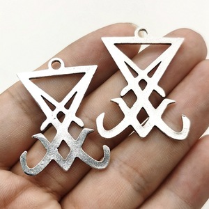 ต่างหูแบบห้อยสำหรับผู้ชาย ลายตราลูซิเฟอร์ เครื่องประดับซาตาน ลึกลับ ดำมืด ลัทธิลึกลับ ปagan ซาตาน โลหะผสมสังกะสี สไตล์โกธิค - Product Image 2