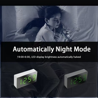 Mini horloge électronique Simple LED numérique muet alimenté par USB haute qualité ABS plastique miroir Design bureau réveil