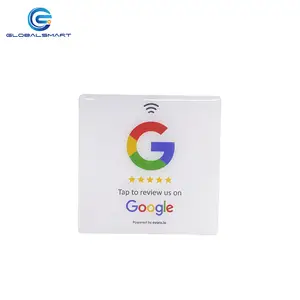 Customized PVC acrylic nfc google review plate sign stickers Ntag213 social media NFC plate