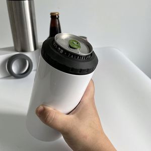 Dual Lids 12 Oz Beer <b>Bottle</b> 4 in 1 Can Cooler <b>With</b> <b>Flip</b> <b>Top</b> Lid for White Sublimation Transfer - Product Image 4