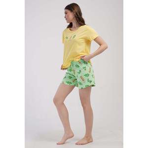 Ensemble haut et bas pour femme - Col rond, manches courtes, coupe ovale - SARI - SARI - Product Image 1
