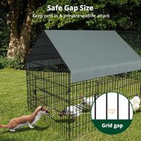 Enclos à poules Iron Triangle 130x40x40 avec couverture pour cour/jardin, pour petits animaux et volailles