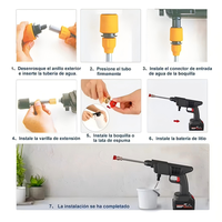 Pistola de Lavado a Presión Inalámbrica, Pistola de Agua Recargable Portátil para Limpieza de Autos y Jardines