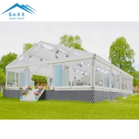 Tente de réception transparente en aluminium de haute qualité, personnalisable pour 200 à 500 personnes, nouvelle collection 2025, grande tente de mariage extérieure