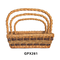 Panier en osier fait main 2025 en matériau Willow avec poignées, couleur naturelle, pour Pâques, mariage, décoration intérieure, thèmes fruits et anges, usage domestique Feng