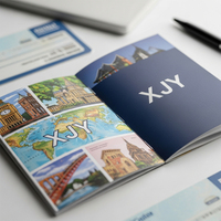 XJY Logo personnalisé imprimé en couleur livret de taille de passeport imprimé en couleur livret de poche d'impression en offet de taille de passeport personnalisé