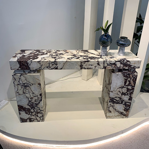 <span class=keywords><strong>Mesa</strong></span> de <span class=keywords><strong>consola</strong></span> de entrada de mármol de piedra Natural de estilo nórdico, muebles para el hogar, <span class=keywords><strong>mesa</strong></span> de <span class=keywords><strong>consola</strong></span> de mármol de Viola Calacatta italiana - Product Image 3