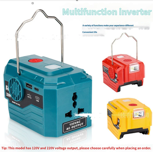 Inversor de Corriente Eléctrico de 18V CC a 110V/220V CA, 200W, con Puerto QC2.0 y Tipo-C, Cable Retráctil para Uso con Teléfonos Móviles - Product Image 5