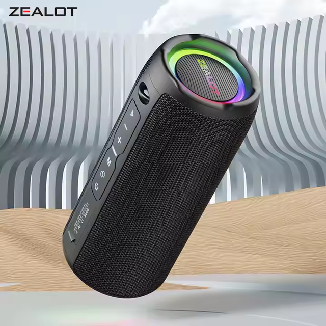 TWS Stereo Pairing 20W Dual Bass IPX7 Waterproof Rgb Rugged Outdoor Speaker Bulk ZEALOT S49Pro Hong Kong Premium Choice