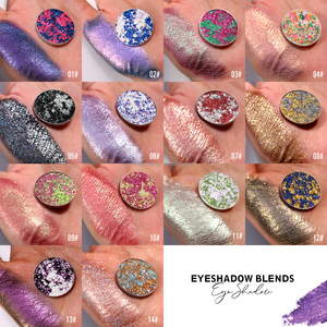 Độc đáo biểu tượng tùy chỉnh màu sắc hỗn hợp lấp lánh Shimmery đường BUZZ trăng hoa kim loại ma thuật màu đen Duochrome <span class=keywords><strong>Eyeshadow</strong></span> - Product Image 3