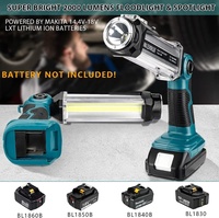 Lampe torche pour batterie Mak Tas 18V 25W 2000LM, projecteur portable à main, lampe de camping avec crochet pour garage, camping, urgences
