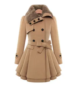 Женский зимний теплый двубортный Тренч, классическое пальто с лацканами, облегающая верхняя одежда, пальто с поясом