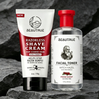 Crème de Rasage Sans Lames OEM, Crème Épilatoire Marque Privée, Tonique à l'Hamamélis, Soin Lissant pour Hommes