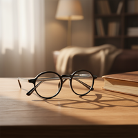 Lunettes Classiques 2026 Femme Homme Rétro Accessoires TR90 Léopard Gris Jaune Noir Acétate Coréen Anti-Lumière Bleue