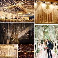 IP65 évalué 300 LED fenêtre rideau guirlandes lumineuses 3x3m PVC pour fête de mariage maison et jardin décorations de noël