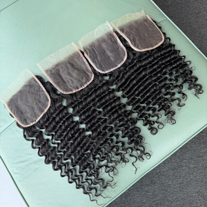 Vente en gros de closures en dentelle HD Deep Wave vierges vietnamiennes, tailles 5x5 et 6x6. Plusieurs tailles et formes de vagues disponibles. - Product Image 6