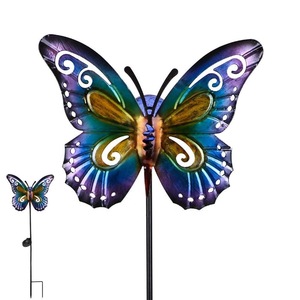 Solar Butterfly Garden Light 10.6 Inch LED Outdoor Decor Water Resistant Solar Powered <b>Ground</b> <b>Stake</b> - Product Image 4