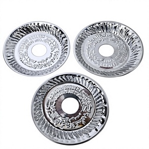 Plateaux à charbon de chicha en argent gaufré Khateeb - Product Image 1