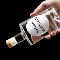Bouteille en Verre Vide pour Liqueur et Spiritueux Wilk-Custom Fond Montagne 375ml 500ml 700ml 750ml 1000ml pour Whisky, Gin, Rhum, Vodka, Tequila
