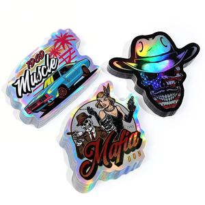 Custom Waterproof <strong>Vinyl</strong> Rainbow Shiny Laser <strong>Decals</strong> for Laptop Water Bottle Die Cut Holographic Stickers - Product Image 5