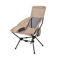 Chaise pliante d'extérieur en gros, portable, légère, inclinable, à dossier haut, triangulaire, en alliage d'aluminium, pour le camping et les loisirs
