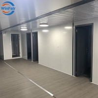 WinFair Container Mobile Homes 40 pieds Maison pliante préfabriquée de luxe Maison à ossature 3 chambres à coucher et salon avec toilettes