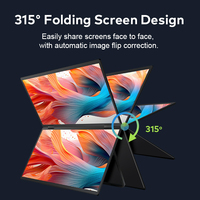 Électronique grand public 2025 – Moniteur portable pliable IPS 15,6 pouces à double écran Full HD en métal avec Type C pour écran étendu multi-appareils