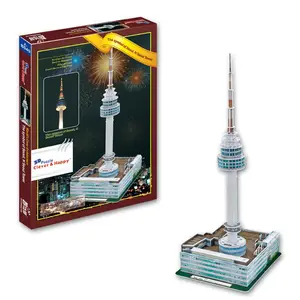 Korea Famous Building 3D Puzzle Foam Paper Model N Seoul Tower For Kids