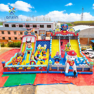 Château gonflable géant commercial sur le thème personnalisé en usine avec toboggan, mur d'escalade, trampoline pour locations de fêtes et lieux - Product Image 2