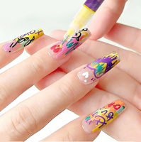 Stylos marqueurs pour nail art LYL DIY 12 couleurs, effaçables, imperméables, séchage rapide, pointes lisses 0,5/0,7 mm, design professionnel pour salon de manucure