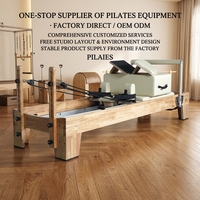 Machine de Pilates Reformer en Bois Massif Professionnelle pour la Renforcement Musculaire, Idéale pour la Maison, la Salle de Sport et l'Entraînement de Flexibilité
