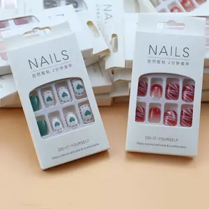 Factory Price Jelly Glue Manicure Stickers Fake Nails Forms Short Products Artificial Fingernails Sticker