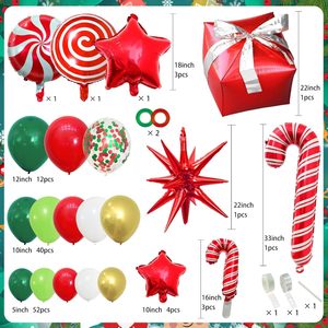 Guirnalda de Globos Navideños Rojos, Verdes y Dorados al por Mayor, Decoración Temática de Dulces y Regalos, Adornos Festivos para el Hogar - Product Image 4
