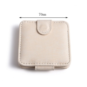 Simple Design Custom Color PU Leather Pouch Two Sides Mini Portable Compact Cosmetic <b>Mirror</b> - Product Image 6