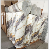 Panneaux muraux auto-adhésifs modernes à motif marbre, imperméables, insonorisants et absorbants le son, en PVC doré, faciles à poser pour la maison et les villas