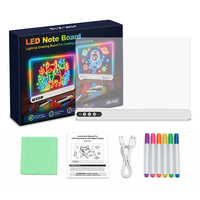 Tableau de dessin LED lumineux effaçable à sec avec support intégré pour enfants – Jouet éducatif