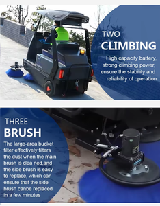 Nouvelle mini balayeuse de rue électrique avec balayeuse de sol d'hygiène de boîte de vitesses de moteur fiable pour l'usage industriel de restaurant d'hôpital scolaire - Product Image 5