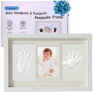 Regalo esclusivo per neonati in legno con impronta e impronta, cornice per foto per neonati e ragazzi - Product Image 1