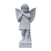 Statue d'ange pleureur personnalisée en granit noir de haute qualité pour cimetière, en vente