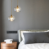 Lustre en cuivre et cristal multi-têtes pour salle à manger et bar, suspension en verre exquise pour café, chambre et salon, compatible ampoules G9
