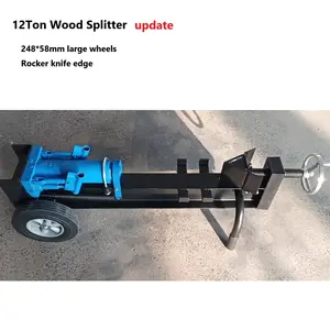 Nieuwe Ontwerp 12ton Hydraulische Log Splitter Hout Crusher Brandhout Werkende Machines Met 2 Stuks Grote Wielen