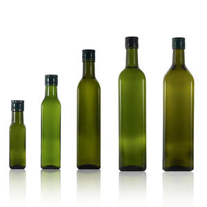 Bouteille en verre vide carrée vert antique Marasca Dorica pour huile d'olive de cuisson, 100 ml, 250 ml, 500 ml, 750 ml, 1 L - Product Image 6